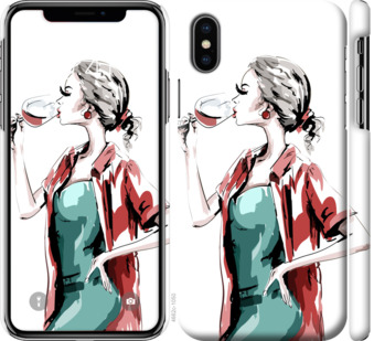 

Чехол Девушка с бокалом для iPhone X (5.8") 841271