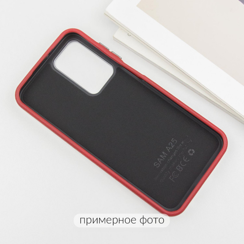 Шкіряний чохол Leather Case Metal Buttons на Xiaomi Redmi Note 13 Pro 4G / Poco M6 Pro 4G (Red) в магазині vchehle.ua