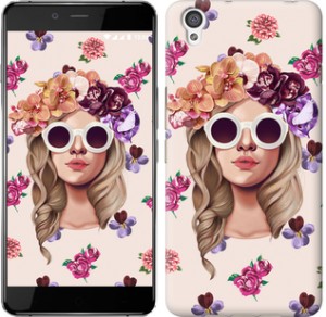 Чехол Девушка с цветами v2 для OnePlus X