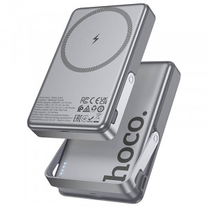 Портативное ЗУ Power Bank Hoco Q36A Sunlight magnetic suction+holder PD20W с БЗУ 10000 mAh
