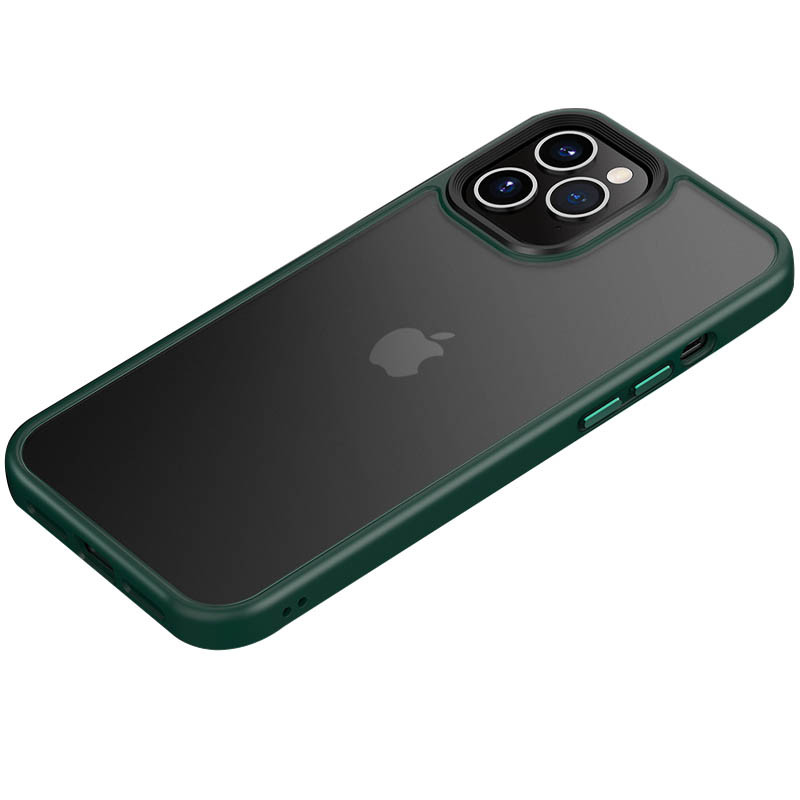 TPU+PC чохол Metal Buttons на Apple iPhone 12 Pro / 12 (6.1") (Зелений)
