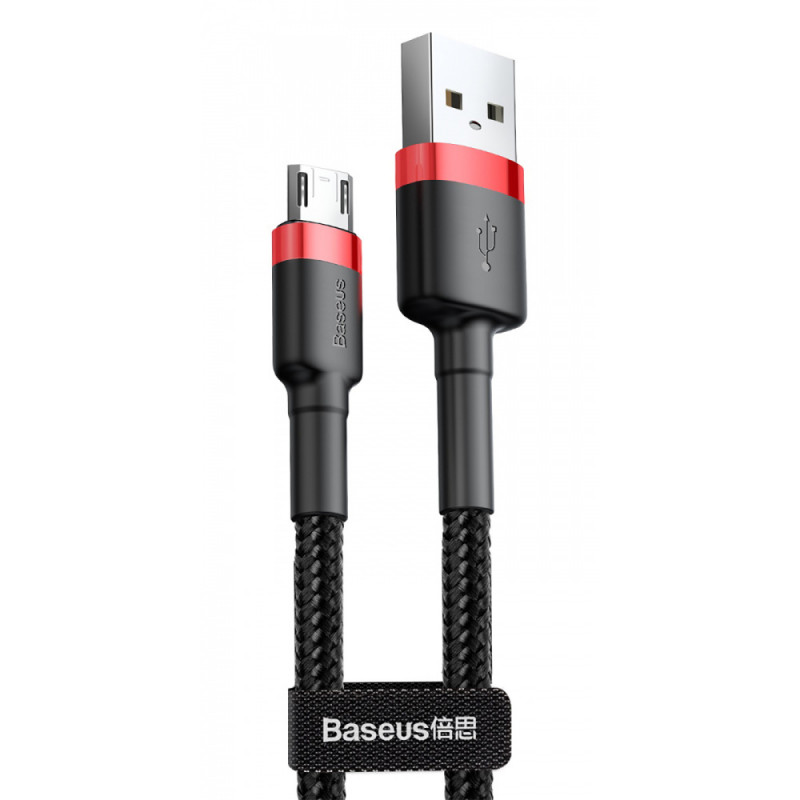 Дата кабель Baseus Cafule USB to MicroUSB Cable 1.5A (2m) (CAMKLF-C) (Червоний / Чорний)