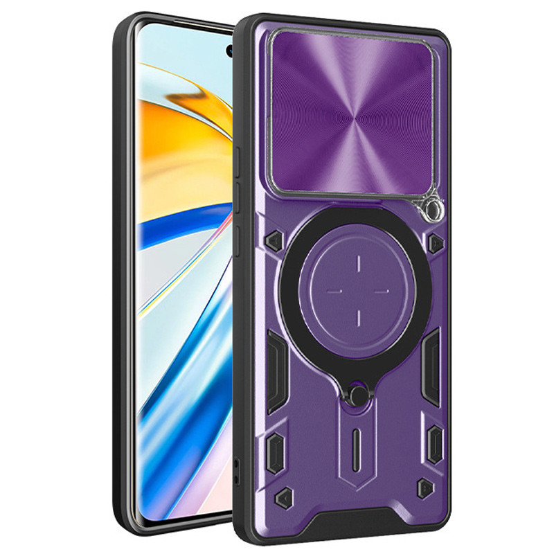 Фото Ударопрочный чехол Bracket case with Magnetic для Xiaomi Redmi Note 14 4G (Europe version) (Purple) в магазине vchehle.ua