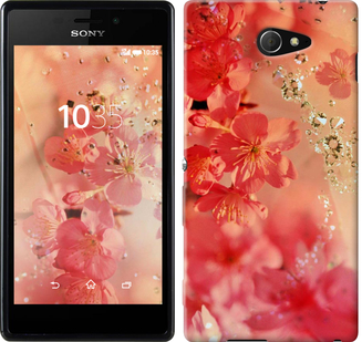 

Чехол Розовые цветы для Sony Xperia M2 D2305 324280