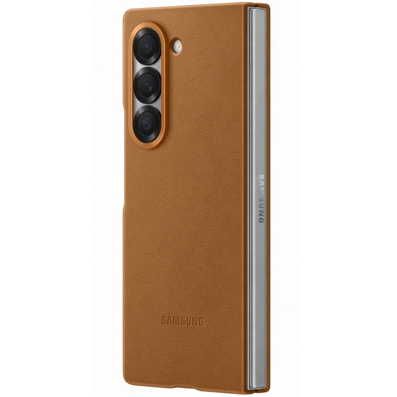 Кожаный чехол Leather Case (AAA) для Samsung Galaxy Z Fold6 (Brown) в магазине vchehle.ua