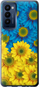 Чехол Жёлто-голубые цветы для Tecno Camon 18p CH7n
