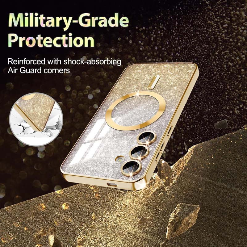 Фото TPU чохол Delight case with Magnetic Safe з захисними лінзами на камеру на Samsung Galaxy S23 FE (Золотий / Gold) в маназині vchehle.ua