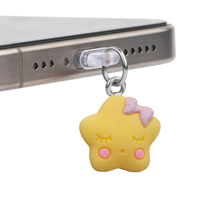 Заглушка силиконовая Type-C с подвеской IP44 (Star yellow)