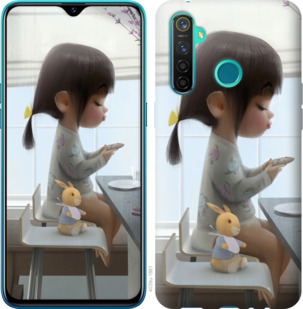 

Чехол Милая девочка с зайчиком для Realme 5 Pro 918732