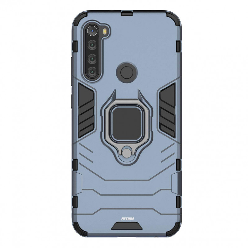 Ударопрочный чехол Transformer Ring for Magnet для Xiaomi Redmi Note 8T (Серый / Metal slate)