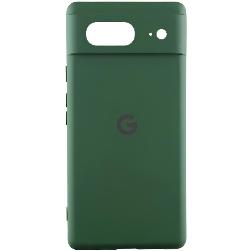 Чохол Silicone Cover Lakshmi Full Camera (AA) with logo на Google Pixel 8 (Зелений / Dark green)