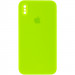 Чохол Silicone Case Square Full Camera Protective (AA) для Apple iPhone X / XS (5.8") (Салатовий / Neon green)