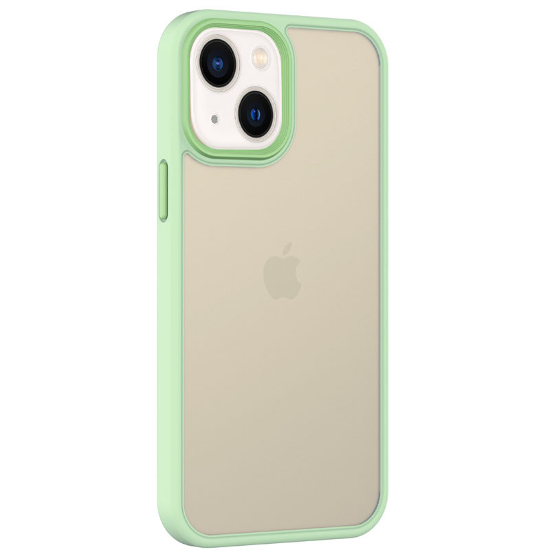 TPU+PC чехол Metal Buttons для Apple iPhone 13 (6.1") (Салатовый)