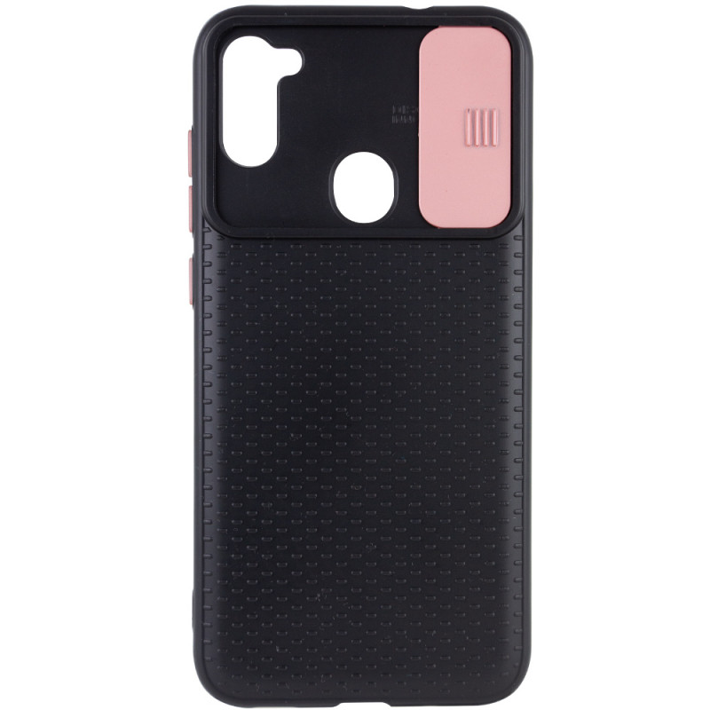 Фото Чехол Camshield Black TPU со шторкой защищающей камеру для Samsung Galaxy A11 / M11 (Черный / Rose Gold) в магазине vchehle.ua