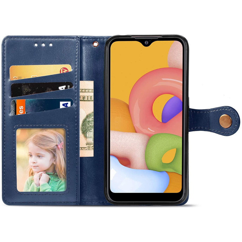 Фото Кожаный чехол-книжка GETMAN Gallant (PU) для Motorola Moto G05 / E15 (Синий) на vchehle.ua