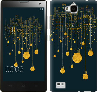 

Чехол Иллюстрация ночного города для Huawei Honor 3C 592448