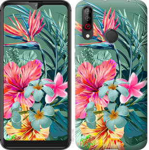

Чехол Тропические цветы v1 для LG W30 845013