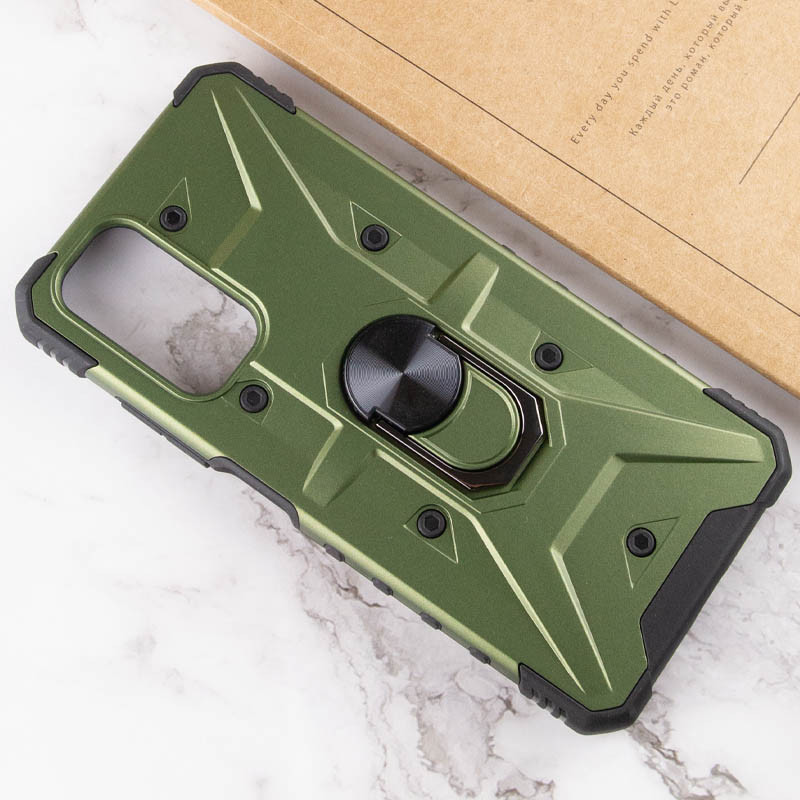 Ударопрочный чехол Pathfinder Ring для Xiaomi Redmi Note 11S / Note 11 (Global) (Зеленый / Army Green) в магазине vchehle.ua