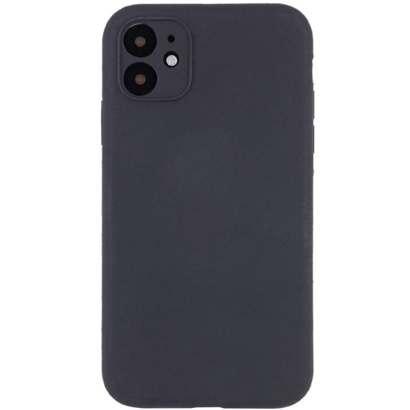 Чехол Silicone Case Full Camera Protective (AA) NO LOGO для Apple iPhone 12 (6.1") (Серый / Dark Gray)