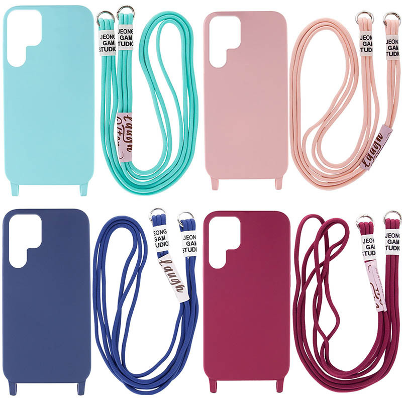 Чехол Cord case c длинным цветным ремешком для Samsung Galaxy S22 Ultra