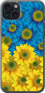 Чохол Жовто-блакитні квіти на iPhone 15 Plus