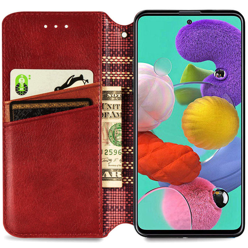 Фото Кожаный чехол книжка GETMAN Cubic (PU) для Xiaomi Redmi 9C (Красный) в магазине vchehle.ua