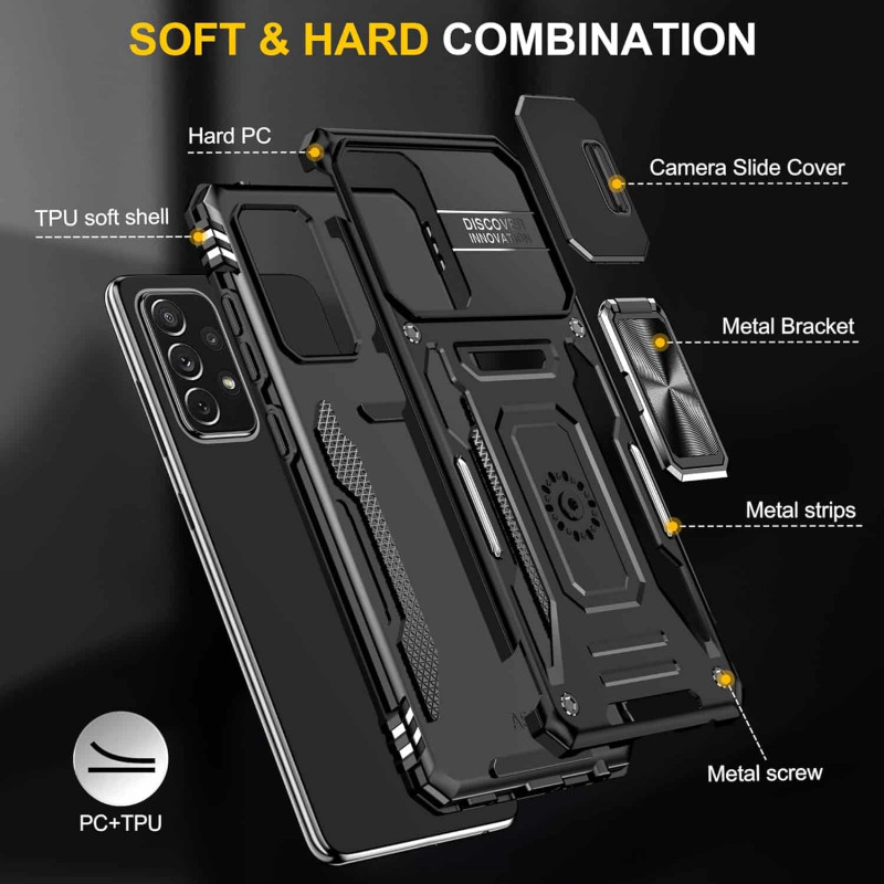 Ударопрочный чехол Camshield Army Ring для Samsung Galaxy A53 5G (Черный / Black) в магазине vchehle.ua