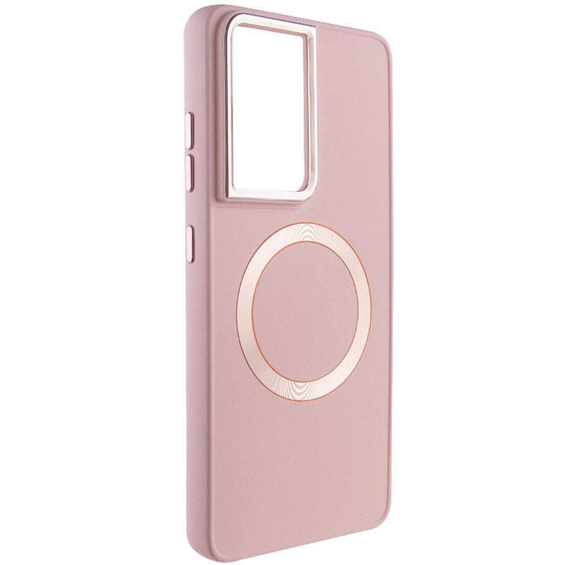 TPU чехол Bonbon Metal Style with Magnetic safe для Samsung Galaxy S21 Ultra (Розовый / Light Pink)
