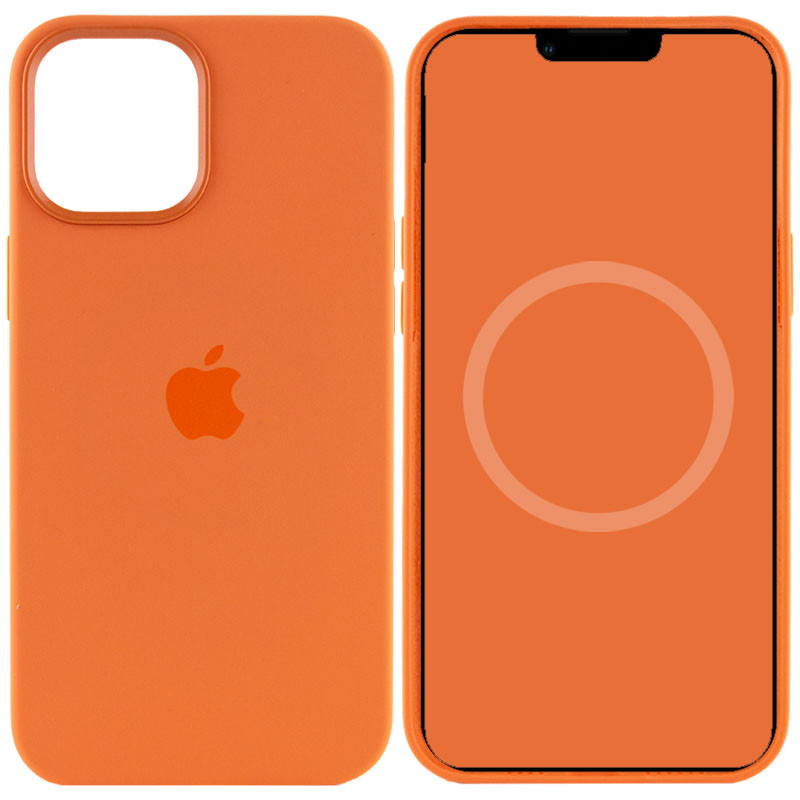 Уценка Чехол Silicone case (AAA) full with Magsafe and Animation для Apple iPhone 12 Pro Max (6.7") (Дефект упаковки / Оранжевый / Kumquat)