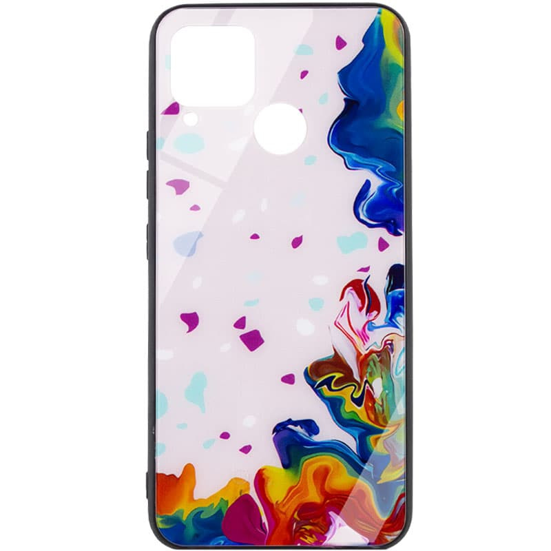 TPU+Glass чохол Diversity на Realme C15 / C12 (Stains multicolored)