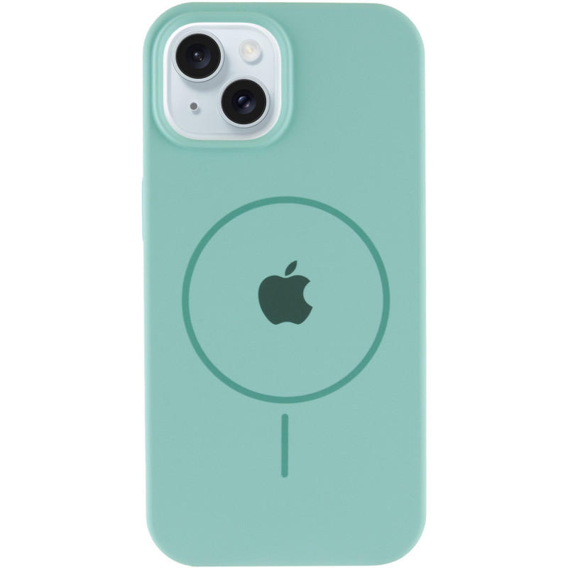 Фото Чохол Silicone Case Full Protective (AA) with Magnetic Safe на Apple iPhone 14 Plus (6.7") (Бірюзовий / Light Turquoise) на vchehle.ua
