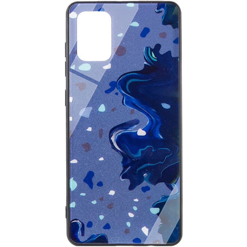 TPU+Glass чехол Diversity для Samsung Galaxy A72 4G / A72 5G (Stains blue)