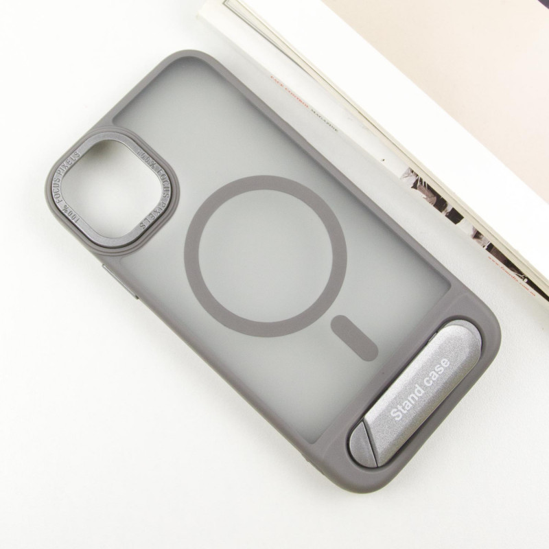 Фото TPU+PC чехол Stand case для Apple iPhone 11 (6.1") (Grey) в магазине vchehle.ua