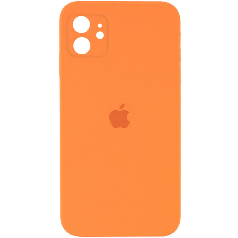 Чохол Silicone Case Square Full Camera Protective (AA) на Apple iPhone 11 (6.1") (Помаранчевий / Papaya)