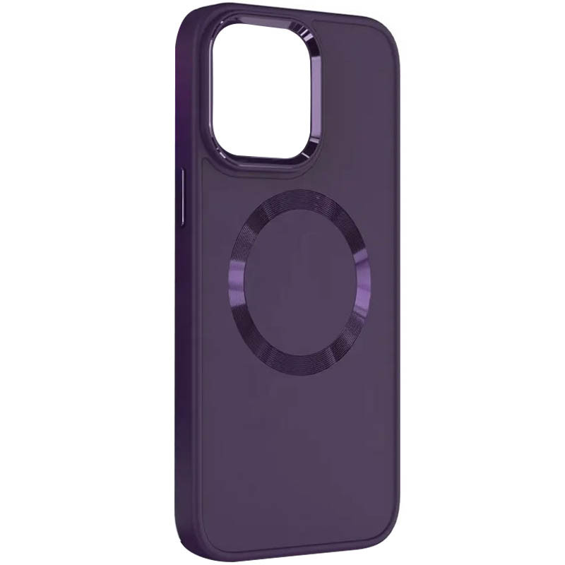 TPU чехол Bonbon Metal Style with Magnetic safe для Apple iPhone 15 (6.1") (Фиолетовый / Dark Purple)