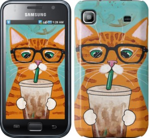 Чохол Зеленоокий кіт в окулярах на Samsung Galaxy S i9000