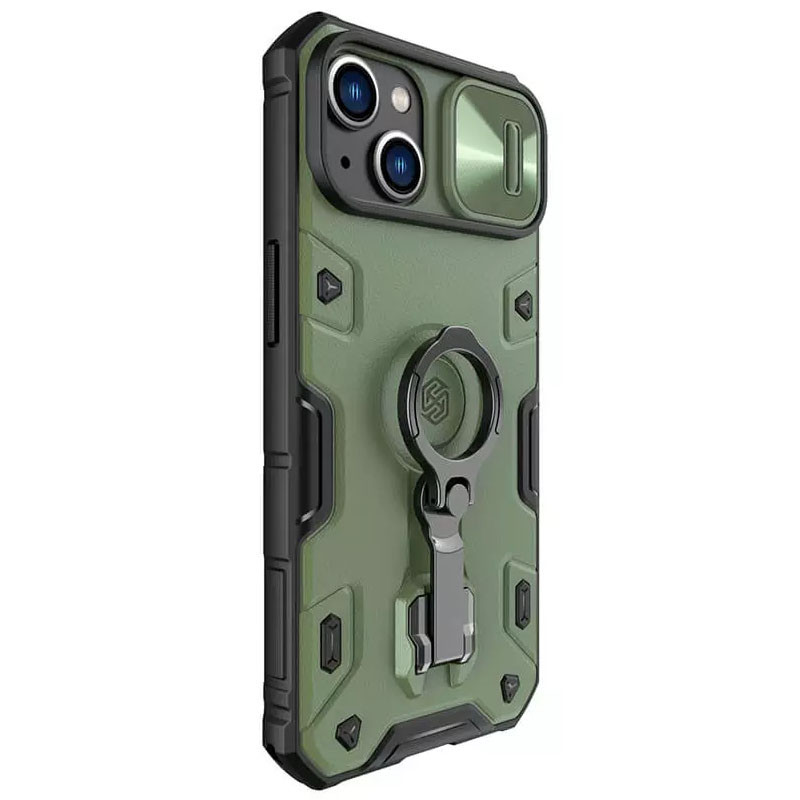 Купить TPU+PC чехол Nillkin Metal CamShield Armor Pro no logo (со шторкой) для Apple iPhone 14 (6.1") (Green) на vchehle.ua