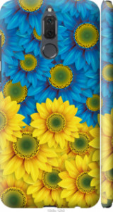 Чехол Жёлто-голубые цветы для Huawei Mate 10 Lite