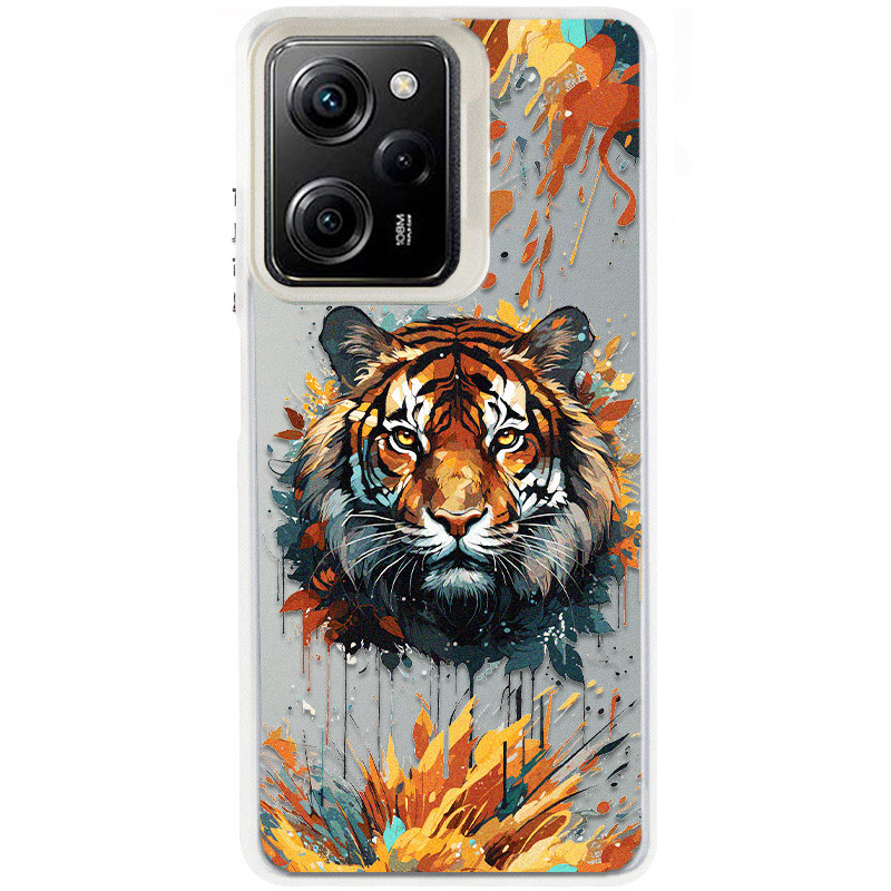 TPU+PC чохол TakiTaki Magic glow на Xiaomi Poco X5 Pro 5G / Redmi Note 12 Pro 5G (Tiger / White)