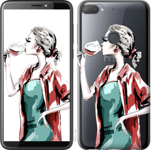 

Чохол Дівчина з келихом на HTC Desire 12 Plus 841440