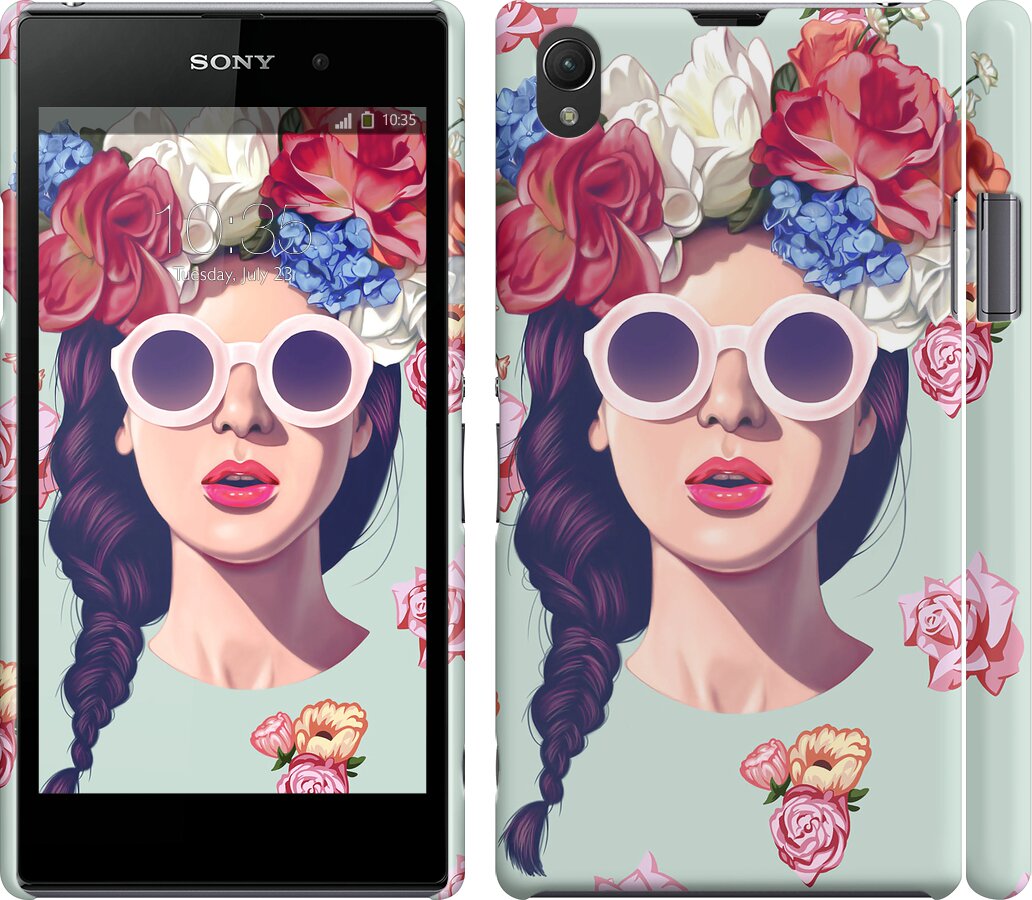

Чехол Девушка с цветами для Sony Xperia Z1 C6902 95714