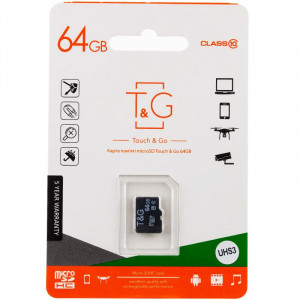 Карта памяти T&G microSDXC (UHS-3) 64 GB class 10 (без адаптера)