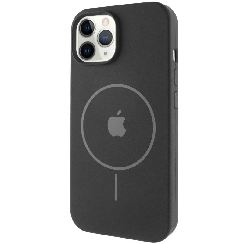 Чохол Silicone Case Full Protective (AA) with Magnetic Safe на Apple iPhone 12 Pro Max (6.7") (Чорний / Black)