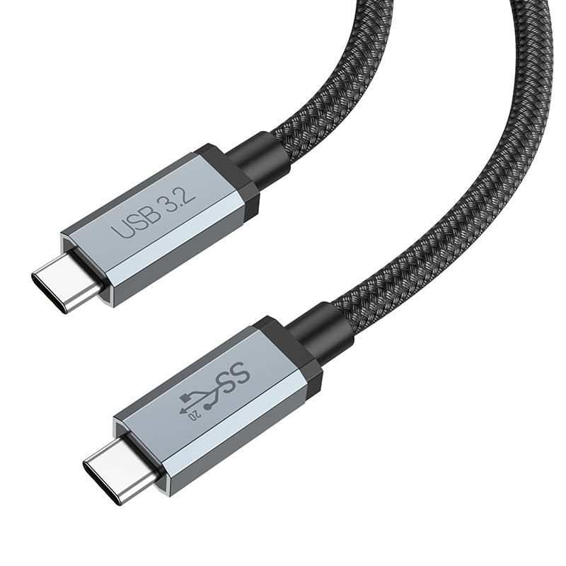 Фото Дата кабель Hoco US06 Type-C to Type-C 100W USB3.2 20Gbps (2m) (Black) на vchehle.ua