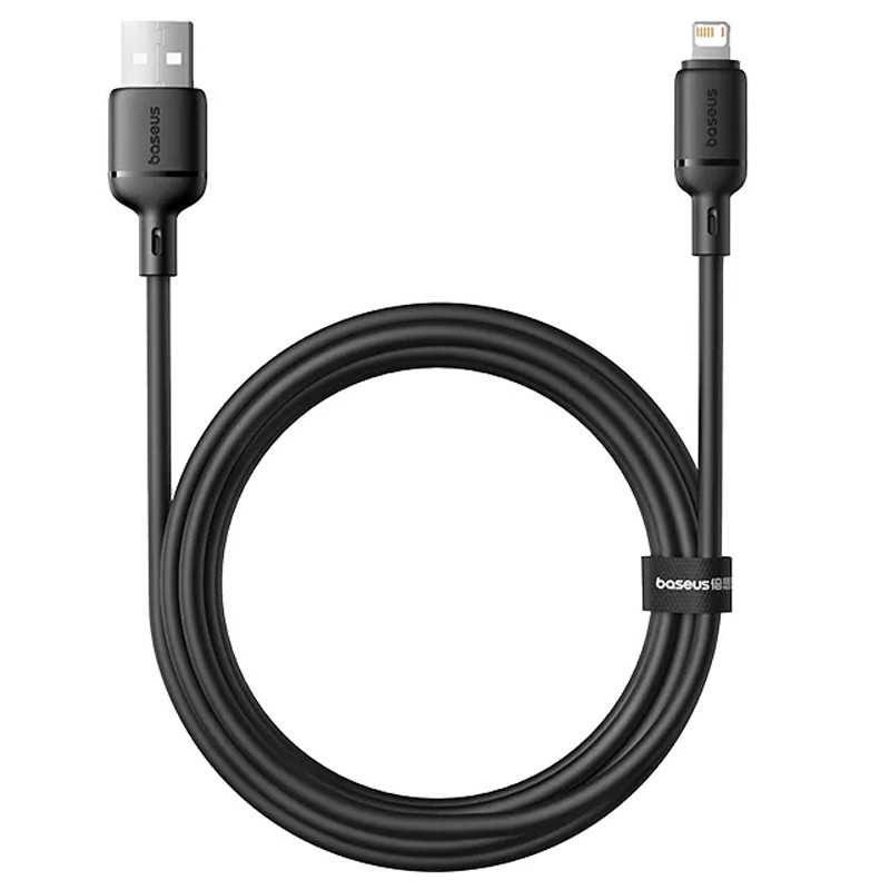 Фото Дата кабель Baseus Silky Series OS Fast Charging USB to Lightning 2.4A (1m) (P1037770) (Cluster Black) в маназині vchehle.ua
