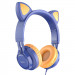 Уцінка Накладні навушники Hoco W36 Cat ear (3.5mm/1.2m) (Пошкоджене пакування / Midnight Blue)