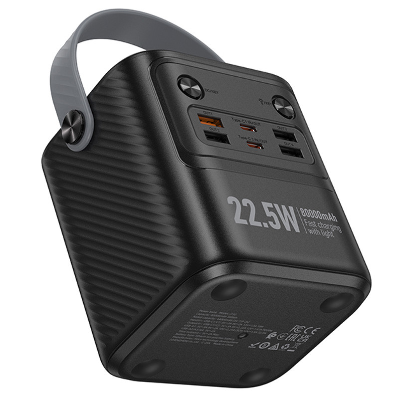 Заказать Power Bank Hoco 80000 mAh J152 Tough 22.5W+PD20W (Black) на vchehle.ua