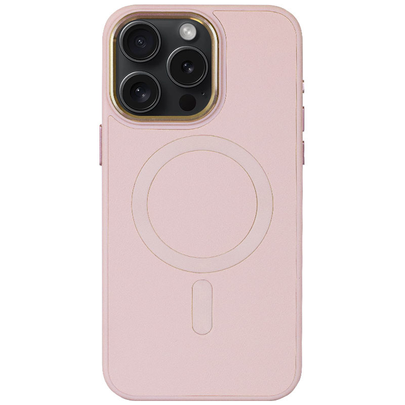 Шкіряний чохол Bonbon Leather Metal Style with Magnetic Safe на Apple iPhone 12 Pro / 12 (6.1") (Рожевий / Light pink)