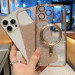 Фото TPU чохол Delight case with Magnetic Safe з захисними лінзами на камеру на Apple iPhone 12 Pro Max (6.7") (Золотий / Gold) на vchehle.ua
