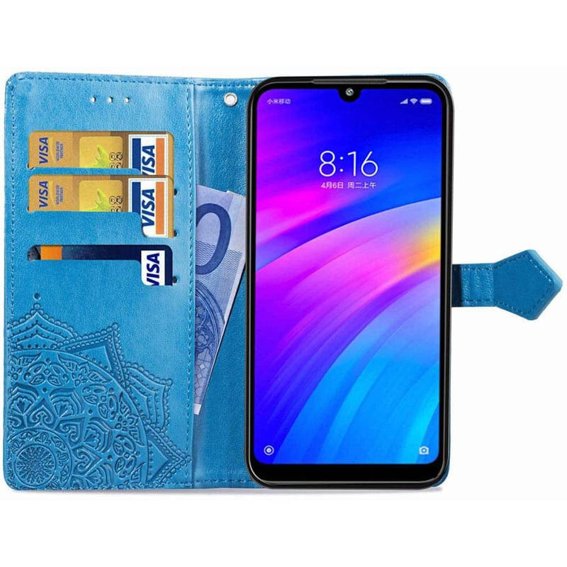 Шкіряний чохол-книжка Art Case з візитницею на Xiaomi Redmi Note 7 / Note 7 Pro / Note 7s (Синій) в магазині vchehle.ua